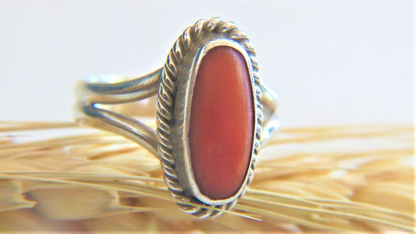 Vintage Navajo Handmade Sterling Silver Graduated Red Branch Coral